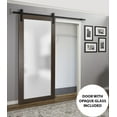 thumbnail image 5 of Sliding Barn Lite Glass Door 32 x 96 | Planum 2102 Chocolate Ash | 6.6FT Rail Hangers Stops Hardware Set | Modern Solid Core Interior Door Eco-Veneer, 5 of 6