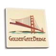 thumbnail image 1 of San Francisco, California, Golden Gate Bridge, Contour (Absorbent Ceramic Coasters Set of 4 Matching Images, Cork Back, Kitchen Table Decor), 1 of 3