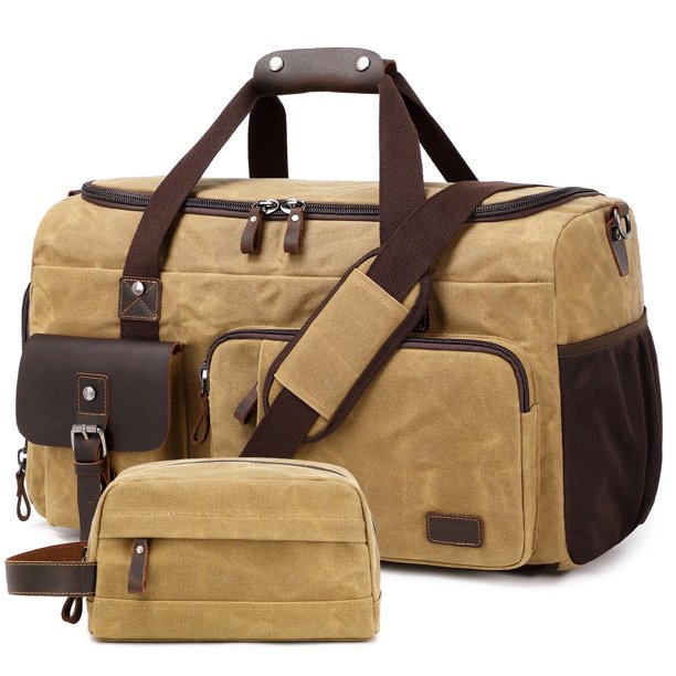 Bolsa de viaje SHENHU Weekender con compartimento para zapatos, color marrón