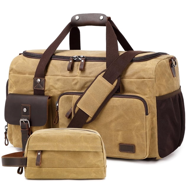Bolsa de viaje SHENHU Weekender con compartimento para zapatos, color marrón