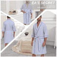 thumbnail image 3 of EA'S SECRET 100% Cotton Men's Bathrobes Summer Kimono Mens Lightweight Soft Robe Spa Robes for Men ShorttSleeve Sleepwear Loungewear with Pockets with Pockets(Grey,L), 3 of 8