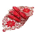 thumbnail image 2 of MRULIC Table Cloth Christmas Embroidered Table Runner Luxury Holly Poinsettia Table Runner For Christmas Decorations 15 X 70 Inch + Red, 2 of 9