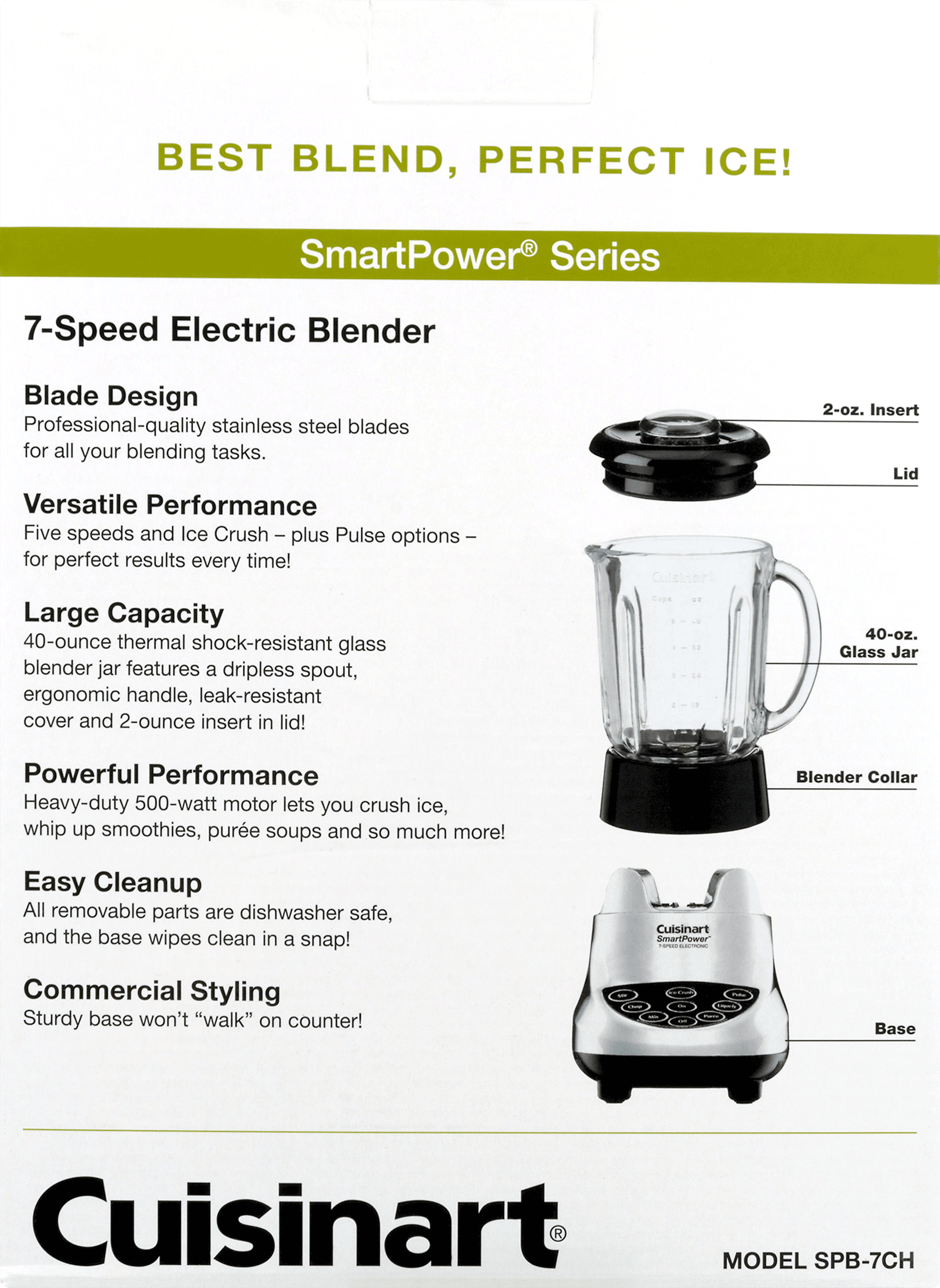 Cuisinart SmartPower 7-Speed Electronic Blender, Spb-7chp1