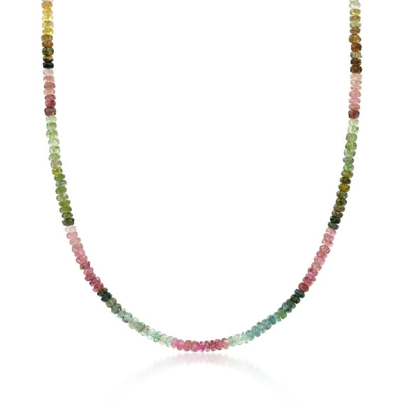 Ross-Simons 50.00 ct. t.w. Multicolored Tourmaline Bead Necklace With 14kt Yellow Gold Magnetic Clasp, Women's, Adult
