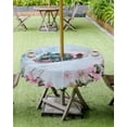 thumbnail image 4 of Boanket Outdoor Tablecloth with Umbrella Hole for Patio/Picnic/Party/Camping, Pink Blue Christmas Waterproof Table Cloth Round Cover Washable, Xmas Train Snowflake Botanical (Dia 54"), 4 of 7