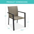 thumbnail image 7 of Best Choice Products Set of 2 Wicker Chairs, Stackable Outdoor Dining Furniture w/ Armrests - Taupe, 7 of 7