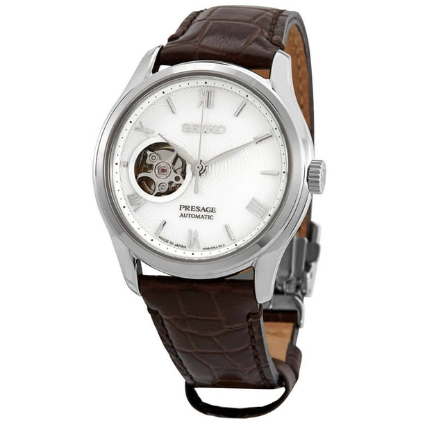 Seiko Presage Automatic White Dial Brown Leather Men's Watch SSA413J1 -  