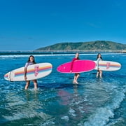Barbie Signature 8ft Surfboard by Wavestorm | Soft foam Surfboard for Kids and Adults | Graphic top Deck with high Density Slick Bottom | White and Pink Color | Leg Leash and Fin Set Included
