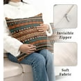 thumbnail image 4 of Bohemian Abstract Pillow Covers Boho Mid Century Modern Throw Pillows Covers 16x16 Ethnic Design Striped Geometric Cushion Covers Farmhouse Decor for Bed Couch Pack of 2, 4 of 6