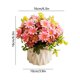 thumbnail image 3 of Ramo de rosas artificiales de seda multicolor en jarrón de cerámica | Flores artificiales para decorar la mesa de la boda, la oficina o el hogar | Centro de mesa con maceta sin riego, 3 of 6