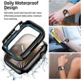thumbnail image 3 of XiHAMA 2 in 1 Waterproof Case Compatible with Apple Watch Screen Protector 44mm SE 2nd Gen Series 6 5 4, 360 Protective Glass Face Cover Hard PC Bumper + Back Frame for Watch Accessories, 3 of 7