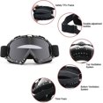 thumbnail image 2 of Motorcycle Goggles, Anti-scratch Dustproof Bendable Uv400 Eyewear Padded Soft Thick Foam,adjustable Strap Cycling Motocross, 2 of 5