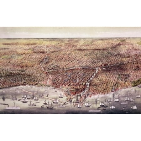 The City of Chicago  1892  Currier & Ives (Active 1857-1907 American) Stretched Canvas - Currier & Ives (24 x 36)