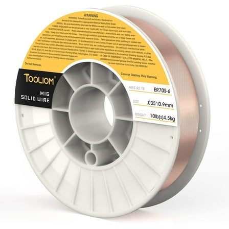 TOOLIOM ER70S-6 .035"(0.9 mm) Mild Steel MIG Solid Welding Wire on 10-Pound Spool Compatoble with TL-200M Pro and TL-250M Pro
