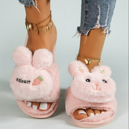 

Gubotare Slippers Women Slippers for Women and Men House Shoes Fuzzy Non-slip Cozy Lightweight Slip-on Indoor Slippers Pink 8