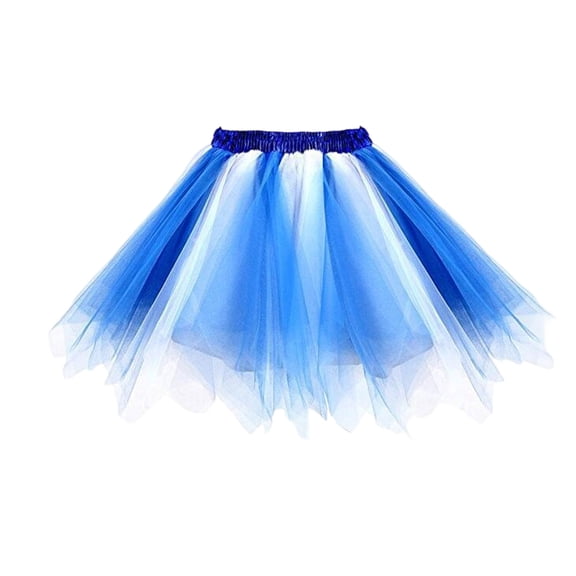 YOUYEDIAN Girls Blue Puffy Tulle Tutu Skirt Layered Petticoat for Ballet