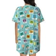 thumbnail image 6 of Fotbe World Travel1 Print Pajama Set for Women 2 Piece Loungewear Short Sleeve Tops and Shorts Set Soft Sleepwear-3X-Large, 6 of 7