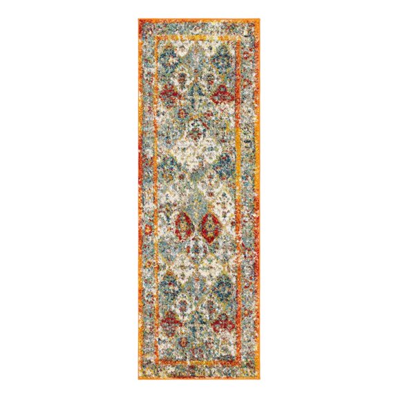 Unique Loom Rosso Collection Area Rug - Gabrieli (2' x 6' 1" Runner Multi/Blue)