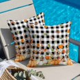 thumbnail image 2 of Throw Pillow Covers, Orange Green Fall Decorative Throw Pillow Covers 20x20 Inch, Pumpkins Maple Leaf Thanksgiving Plaid Square Linen Pillow Cases for Couch/Living Room/Sofa, 2 of 9