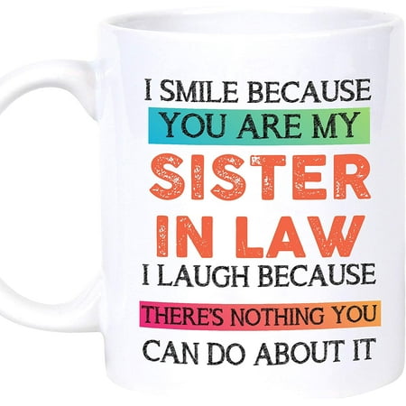

Mothers Day Presents For Sister In Law Big Sister In Law Presents Little Sister-In-Law Birthday Funny Coffee Mug Cup Ideas on Birthday Christmas Coffee Mug (White 11oz)