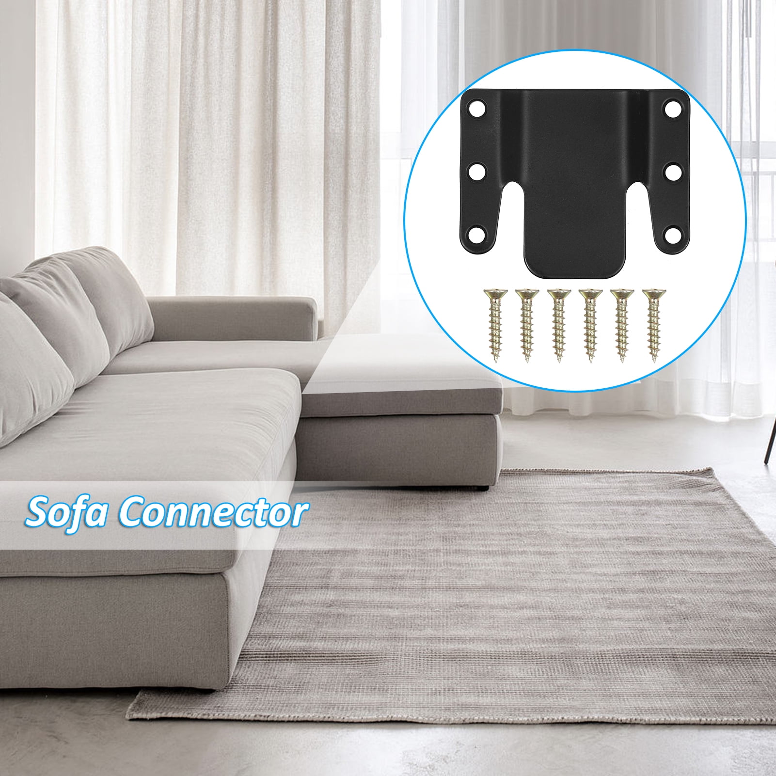 4Pcs Sectional Couch Connectors, Universal Sectional Sofa Interlocking,  Easy To Install Couch Clips For Sectionals Sturdy Furniture Connectors Sofa