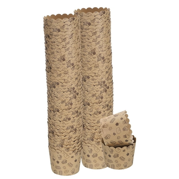 100Pcs Paper Baking Cups Small Brown Kraft Paper Muffins Liners Cupcake Bulk Wrappers Small Cake