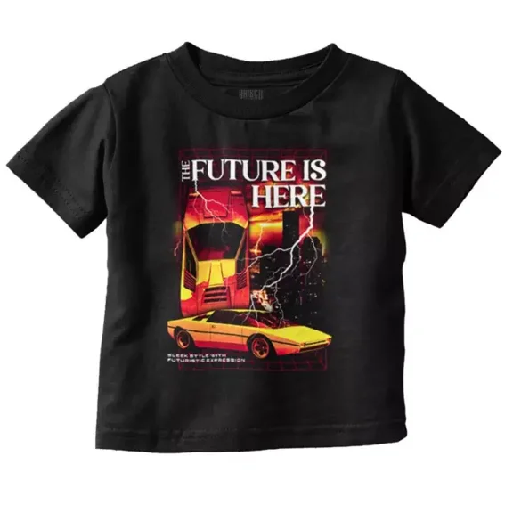 The Future Is Here Muscle Car Sleek Style Toddler T Shirt TODDLER SHORT SLEEVE TEE BELLA CANVAS 3001T
