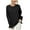 Black, variant on Lovskoo Sweaters for Women Trendy Casual Solid Color Long Sleeve Round-Neck Sweater Khaki