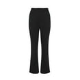 thumbnail image 5 of Wyobmus Womens Plus Size Flared Yoga Pants Solid Stretch High Waisted Tummy Control Workout Leggings Bootcut Yoga Leggings XS-4X Black, 5 of 5