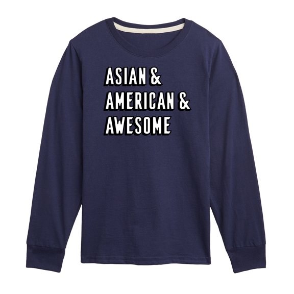 Instant Message - Asian American Awesome - Toddler And Youth Long Sleeve Graphic T-Shirt