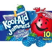 Kool Aid Jammers Blue Raspberry Kids Drink 0% Juice Box Pouches, 10 Ct Box, 6 fl oz Pouches