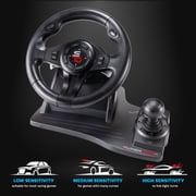 Subsonic - Superdrive GS550 Steering Wheel, 270° Rotation, with Pedals, Paddle Shifter and Vibration. Compatible Switch 2 / Switch, PS4, Xbox One, xbox Series x/S, PC – Black