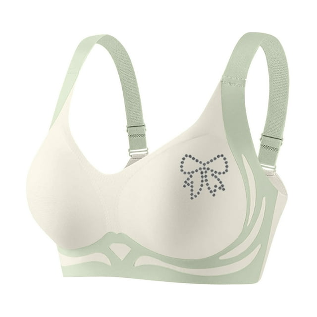 Bocqde Seamless Sport Bras for Women Plus Size Stretch Breathable Wire-Free Gathering Push Up Yoga Bra Rhinestones Soft Support Full Coverage Bra with Adjustable Strap, M-4XL