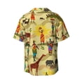 thumbnail image 4 of Goofa Ethnic African Printed Men's Casual Short-sleeved Shirt,Lightweight Breathable Button-down,Summer Casual men's top,Versatile Fashion shirt-3X-Large, 4 of 7