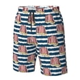 thumbnail image 2 of Wukai Popcorn Print Beach Trunks with Compression Liner Swimsuit Quick Dry Beach Sports Shorts with Pocket-Small, 2 of 7