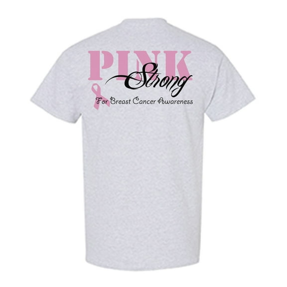 Awkward Styles Breast Cancer Awareness T-Shirt Pink Ribbon Strong T Shirts for Men Back Print