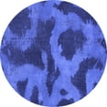 thumbnail image 1 of Ahgly Company Indoor Round Abstract Blue Modern Area Rugs, 6' Round, 1 of 4