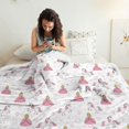 thumbnail image 3 of Princess Unicorn White Pattern Soft Sherpa Fleece Throw Blanket, Warm Cozy Plush Blanket for Sofa Bed Couch, All Season, 50"x60", 3 of 5