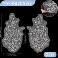 thumbnail image 5 of 2Pcs 3D Beaded Embroidery Lace Applique Sequin Paillette Sew on Fabric Flower Collar Trim Patch for Wedding Dress Bridal Clothes Jacket Bag Garment DIY Crafts White, 5 of 6