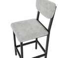 thumbnail image 6 of PORKISS 3 Piece Bar Table Set for 2, Counter Height Dining Table Set with 2 Velvet Chairs, Faux Marble Kitchen Table Set with Wine Rack and Glass Holder for Small Spaces, Apartment, Gray+White+Black, 6 of 9