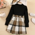 thumbnail image 2 of Mercatoo Girls Fall Plaid Skirt Set Dresses Long Puff Sleeve Prepp1 Knit Sweaters Outfit Sweaters Part1 Winter Pullover Tops, 2 of 9