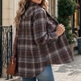 thumbnail image 5 of Plaid Flannel Shirt Women Button Down Shackets Long Sleeve Fall Tops, S, 5 of 6