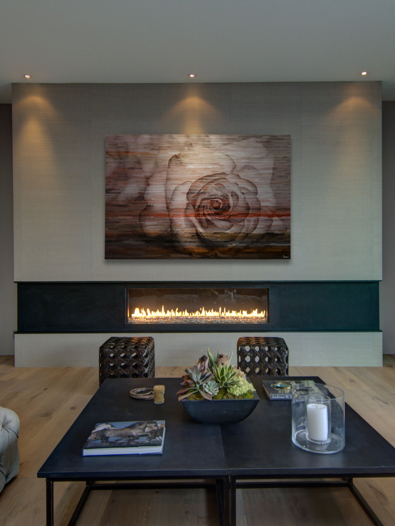 Parvez Taj Sleeping Rose Art Print on Brushed Aluminum