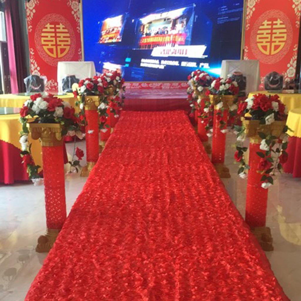 Anti-slip 1Pcs X 3D Rose Flower Wedding Decor Stage Floor Long Carpet New YR 