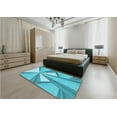 thumbnail image 4 of Ahgly Company Indoor Square Patterned Dark Turquoise Green Area Rugs, 4' Square, 4 of 6