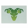 thumbnail image 1 of Zodiac Aries Cutting Board, Head of Aries in Green Abstract Silhouette Horoscope Cosmos, Decorative Tempered Glass Cutting and Serving Board, Small Size, Pale Green Fern Green, by Ambesonne, 1 of 1
