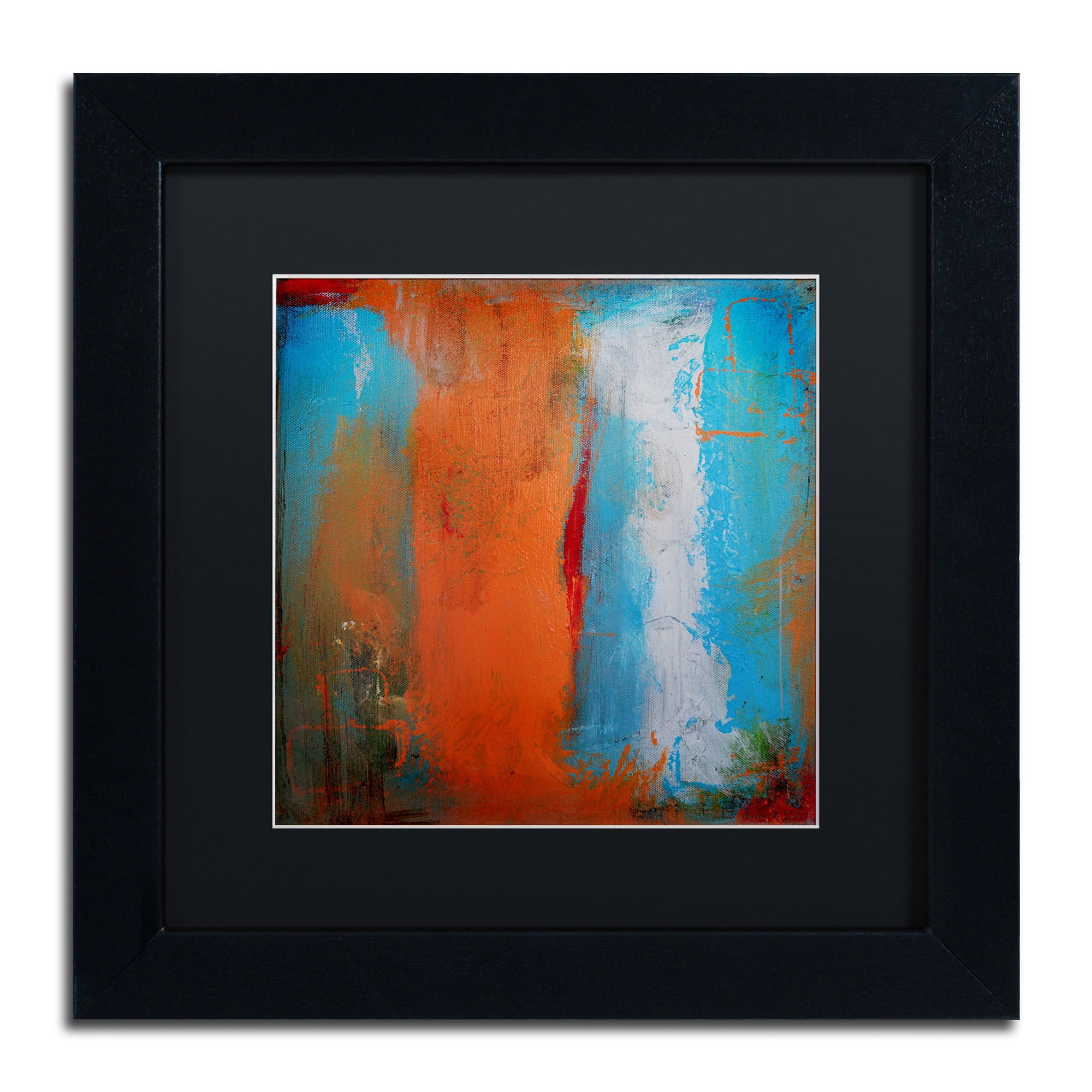 Trademark Fine Art "Orange Swatch" Canvas Art by Nicole Dietz Black Matte, Black Frame