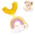 thumbnail image 2 of Cepillo de dientes para niños en forma de U con cabezal de cepillo de dientes de silicona suave, cepillo de dientes de entrenamiento manual, diseño de limpieza de dientes bucales de 360° para bebés y niños pequeños de 2 a 6 años, 2 of 8