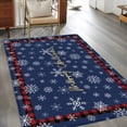 thumbnail image 2 of 4'x6' Area Rugs, Navy Blue Snowflake Christmas Indoor Outdoor Area Rug for Living Room Bedroom, Xmas Red Plaid Washable Bathroom Rugs Kitchen Floor Carpet Mats Home Decor Aesthetic, 2 of 8