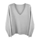 thumbnail image 4 of Gibobby Suéteres mujer, Suéter casual de manga larga con cuello en V para mujer, estilo clásico(Gris,CH), 4 of 5